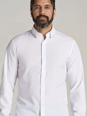 Van Heusen Men's White Dress Shirt - Button-Down Collar